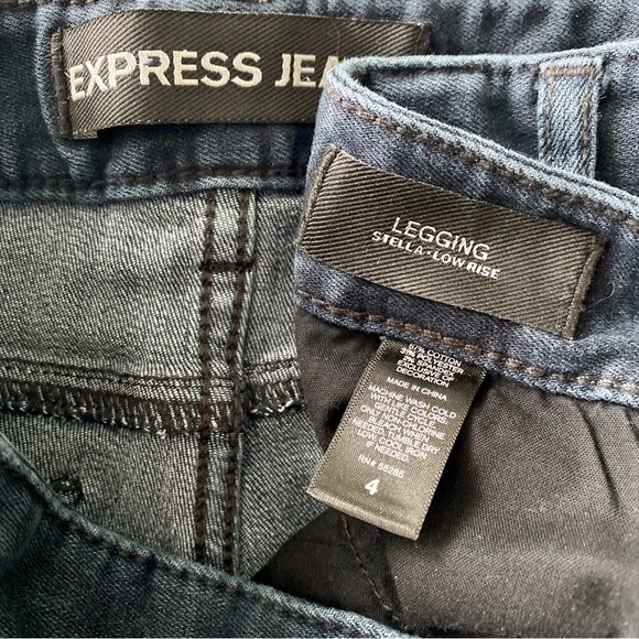 Express Denim Studded Distressed Leggings Size 4 - Picture 6 of 6